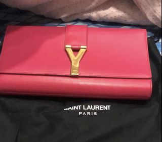 YSL Monogram Bill Pouch in Grain de Poudre Embossed Leather - SAINT LAURENT,  Women's Fashion, Bags & Wallets, Purses & Pouches on Carousell