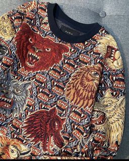 Human Made Sweater Men Women Jacquard Sweatshirts Tiger Head Knitted  Crewneck