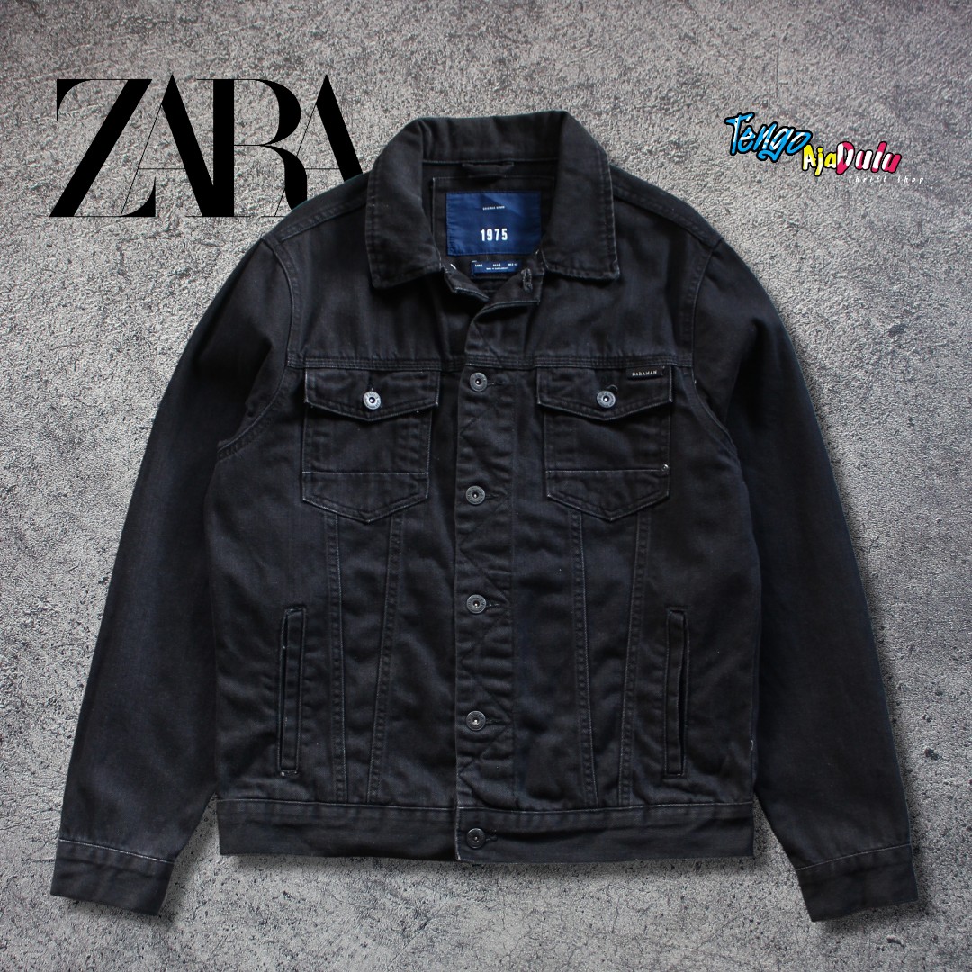 Zara Man, Trucker/Jacket Denim Original Hitam on Carousell