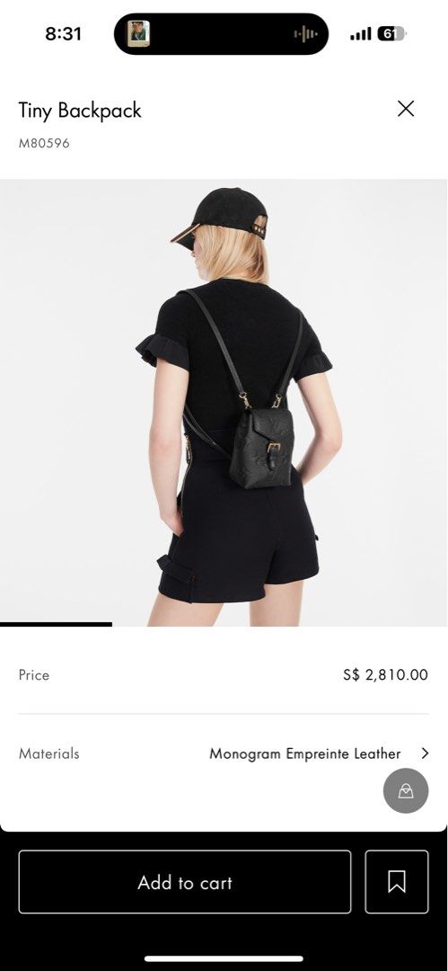 Louis Vuitton MONOGRAM EMPREINTE Tiny Backpack (M80596) in 2023