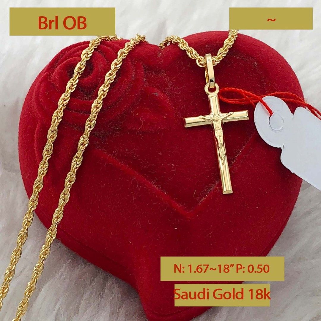 18K 750 Real Gold Heart Set Necklace Women's 18” long 1.2mm 5.2g | eBay