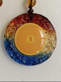 全新 七彩琉璃 楞嚴咒項鍊