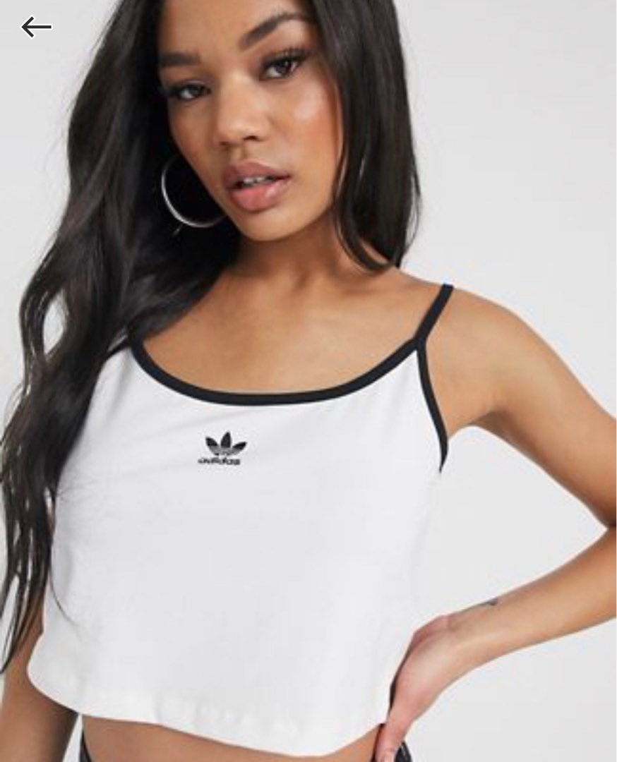 Adidas originals trefoil cropped strap top, Women's Fashion, Tops ...