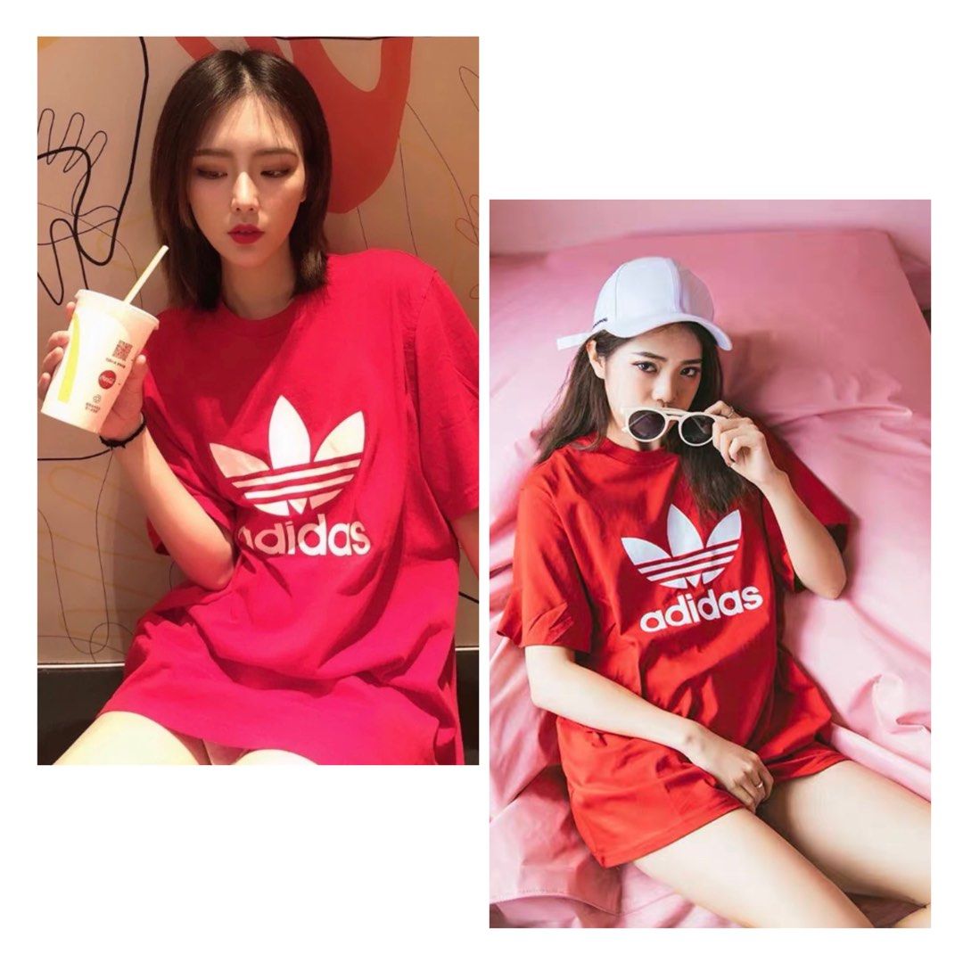 Adidas Originals Trefoil T Shirt Red Men s Fashion Tops Sets