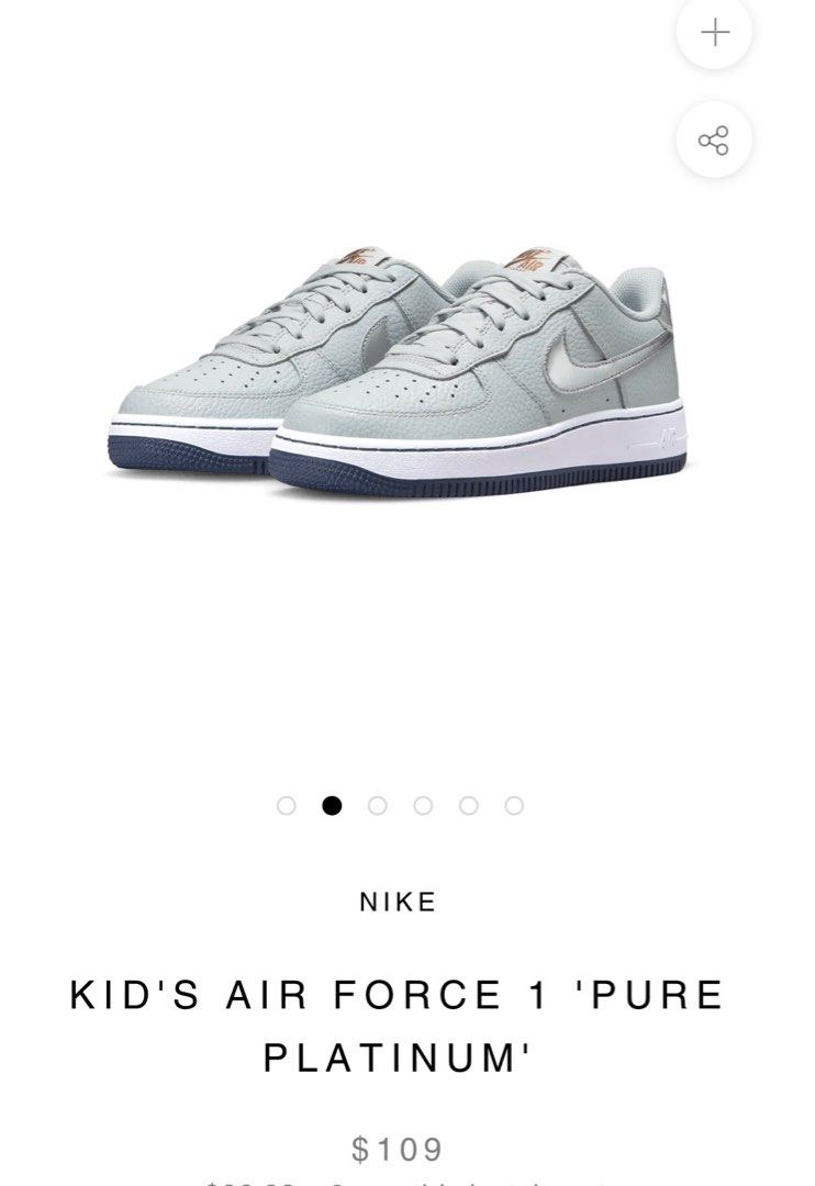 AIR FORCE 1 PURE PLATINUM Women s Fashion Footwear Sneakers