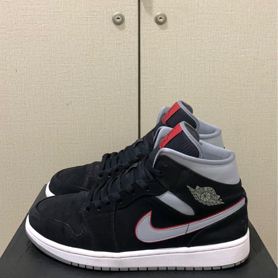 air jordan 1 mid black particle grey