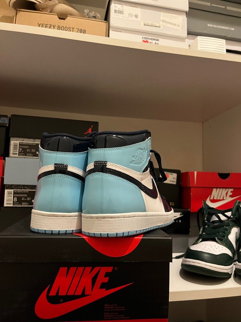 Air Jordan 1 UNC Patent Blue Chill Retro High Men s Fashion