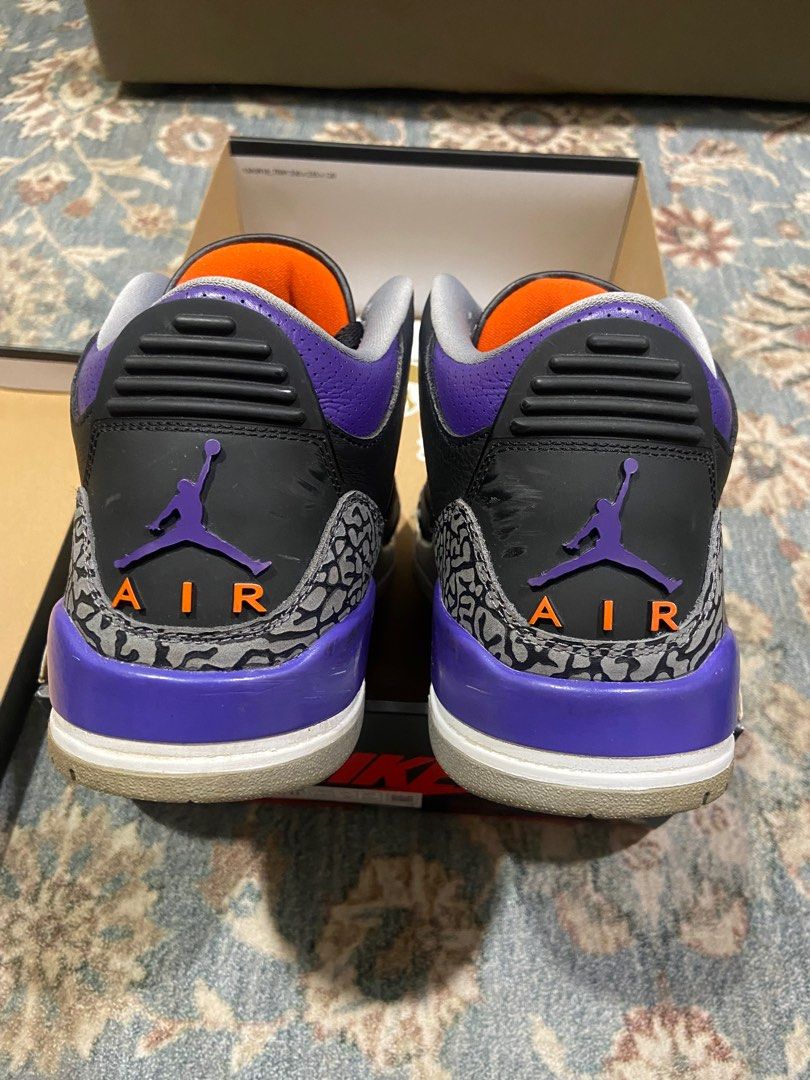 Air Jordan 3 Court Purple Men #39 s Fashion Footwear Sneakers on Carousell