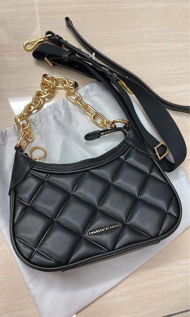Alcott Large Scarf Chain Link Quilted Bag Black Luxury Bags