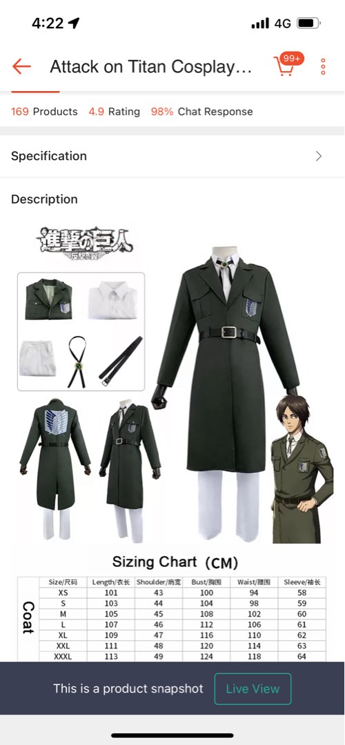 AOT COSPLAY, Women's Fashion, Coats, Jackets and Outerwear on Carousell