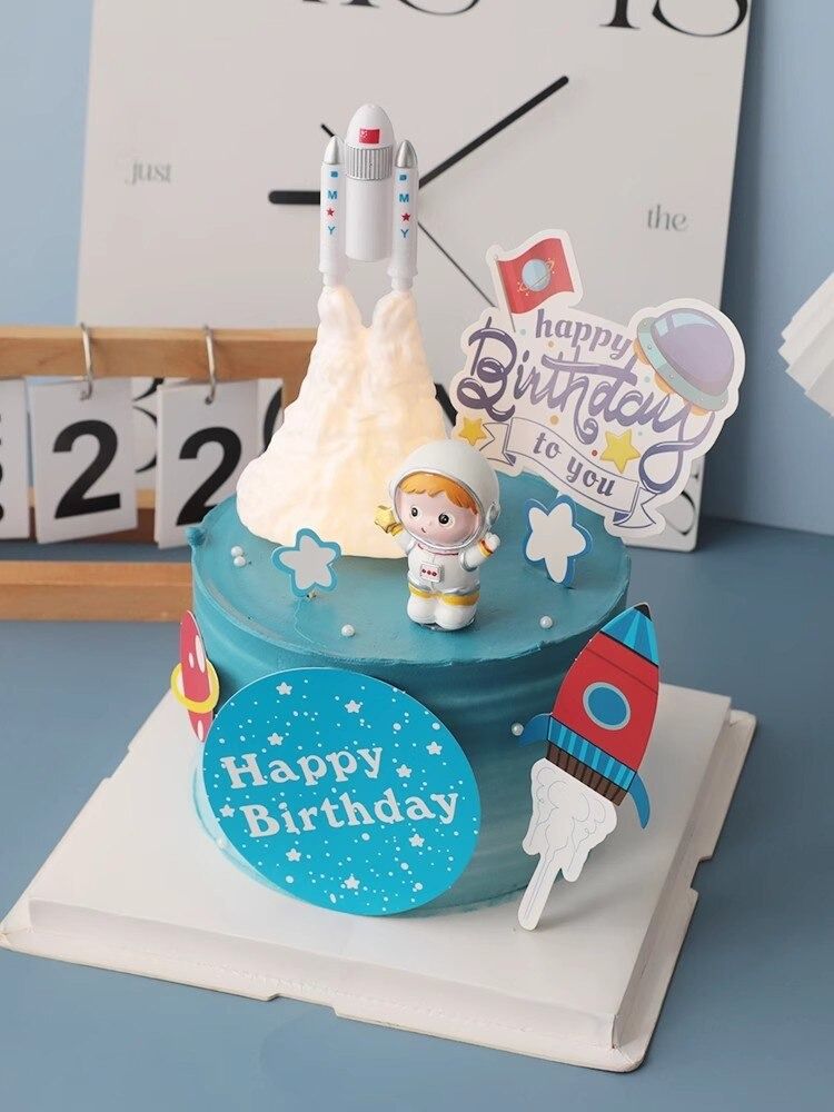 Astronaut Cake Topper Universe Rocket Series Happy Birthday