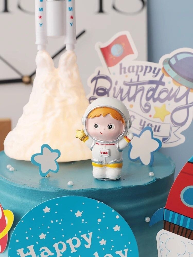 Astronaut Cake Topper Universe Rocket Series Happy Birthday