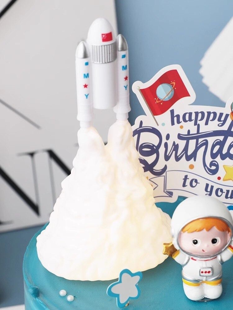 Astronaut Cake Topper Universe Rocket Series Happy Birthday