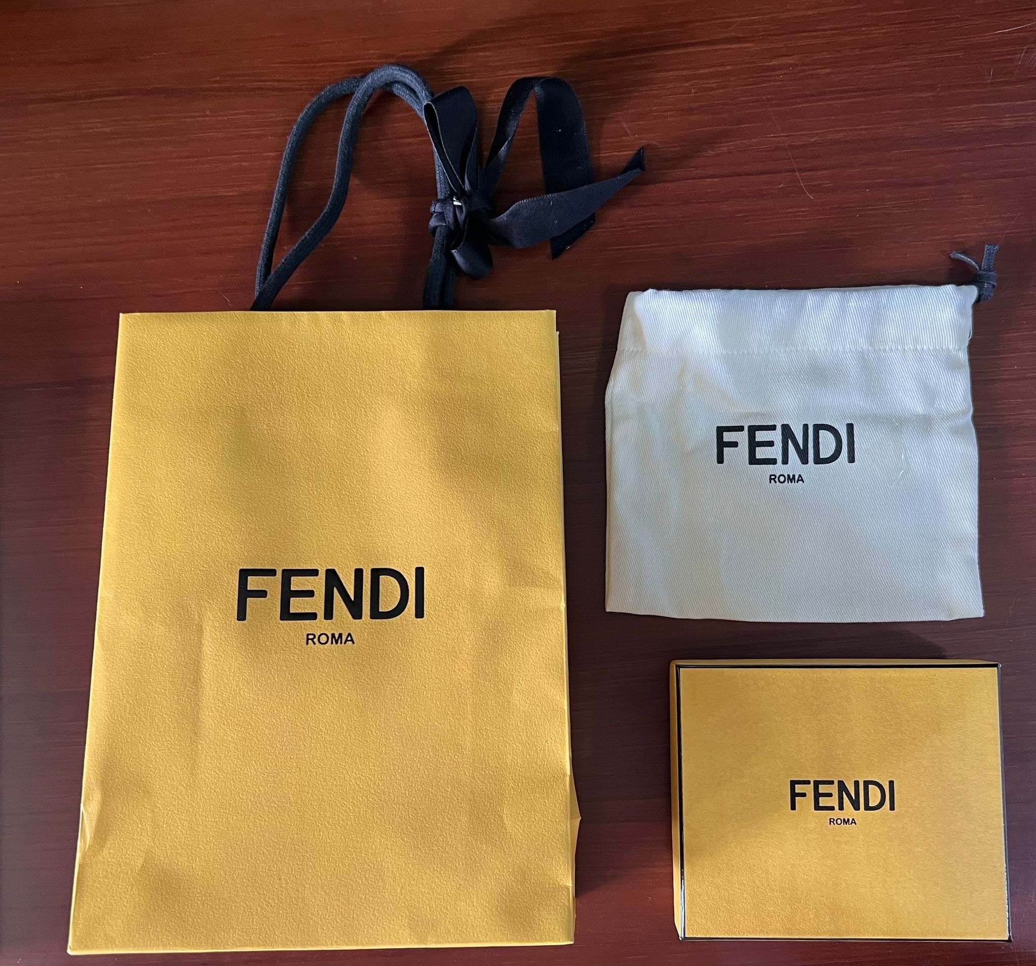Authentic Fendi Wallet box dust bag and paper bag