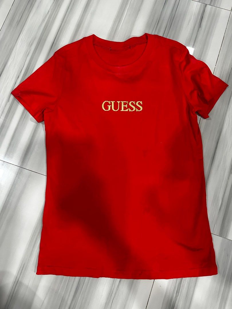 Guess red shirt top
