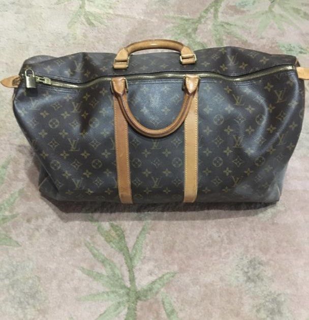 LV KEEPALL TRAVEL BAG FULL LEATHER SIZE 60, Luxury, Bags & Wallets on  Carousell