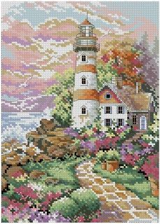 Beacon at Daybreak DIY Cross Stitch Complete Set 11ct 14ct Needlework Counted Embroidery Kit not stamped