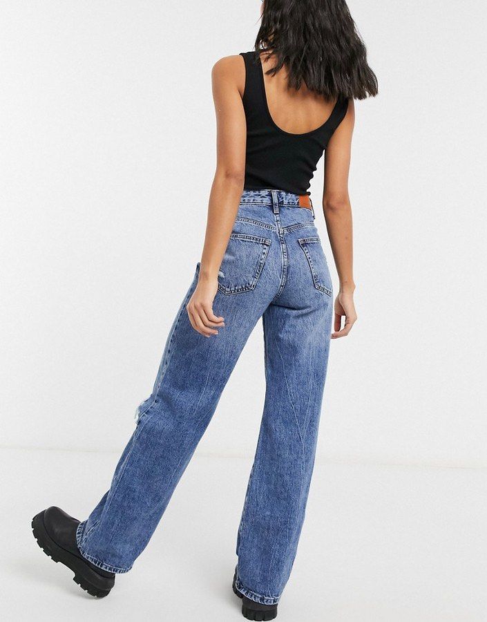 Bershka ripped 90s cheap jeans