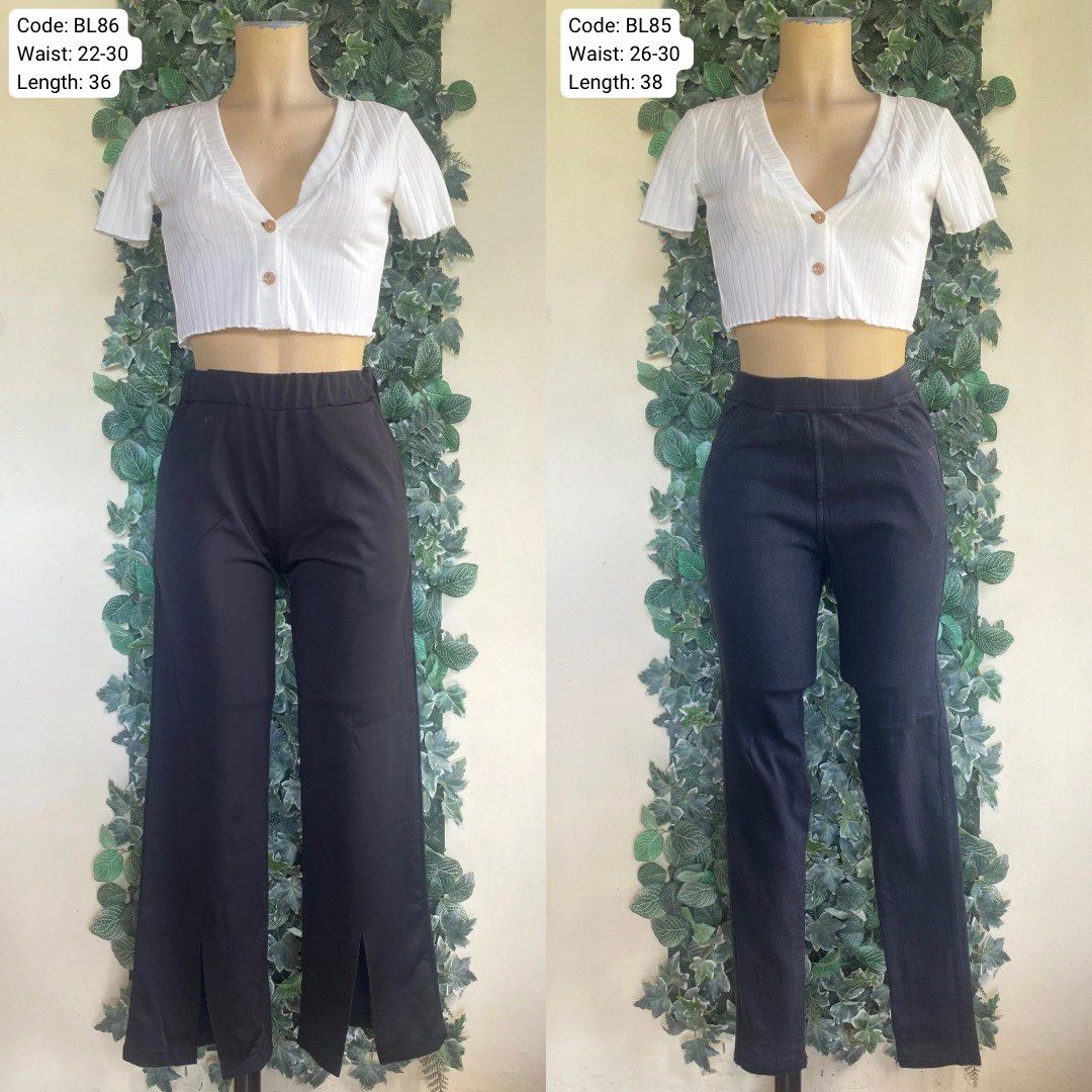 Black High Waist Flare Pants, Women's Fashion, Bottoms, Other Bottoms on  Carousell