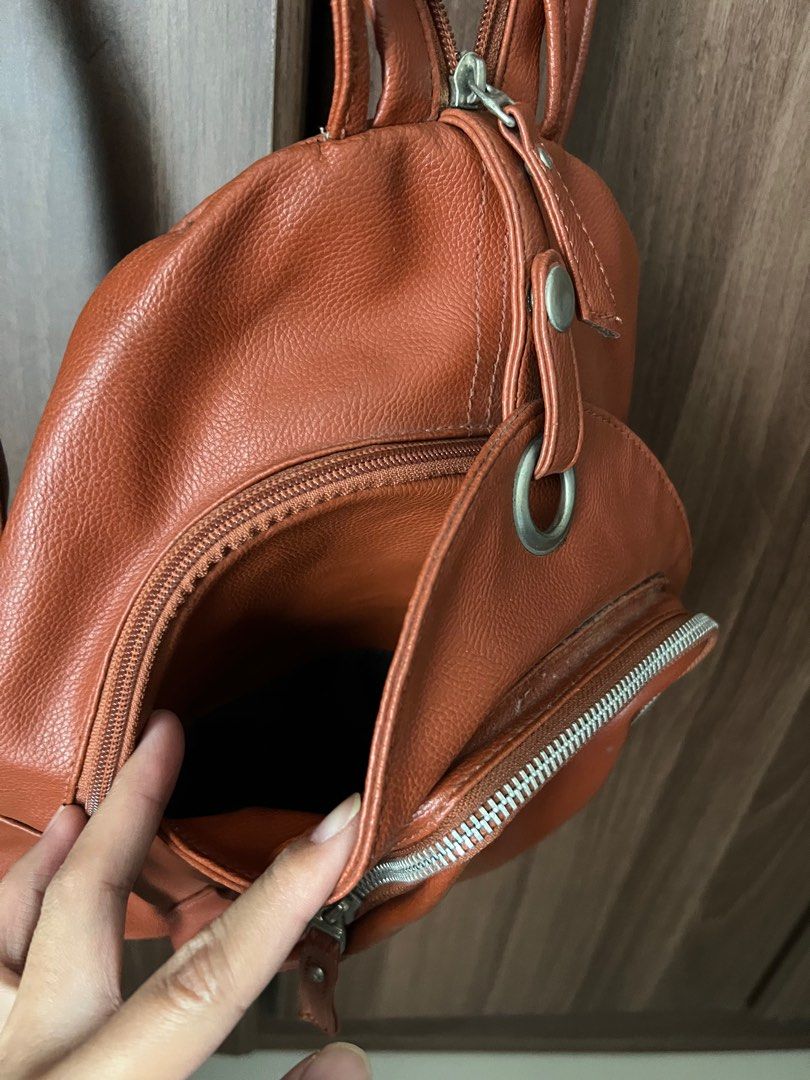 Brown Leather mini backpack