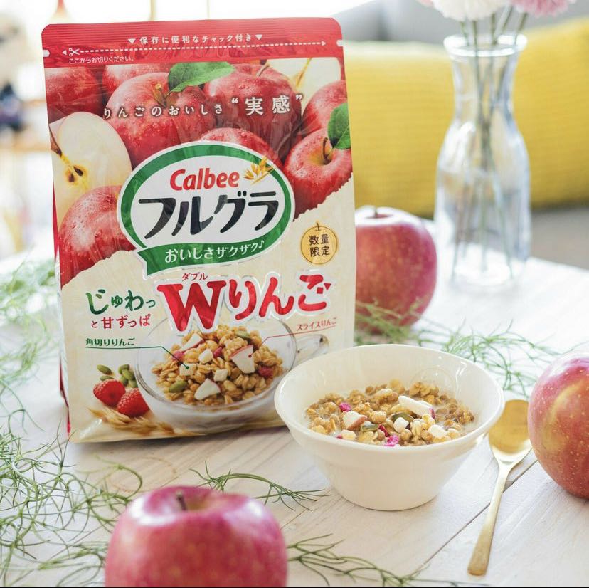 Calbee Japan Apple Cereal Granola, Fruits Granola, Healthy, Oats, Food