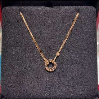 Cartier love necklace 2 diamonds rose gold with greenbelt store certificate