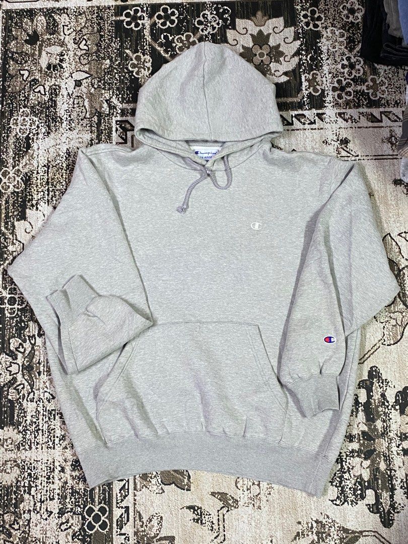 Grey oversized champion hoodie sale