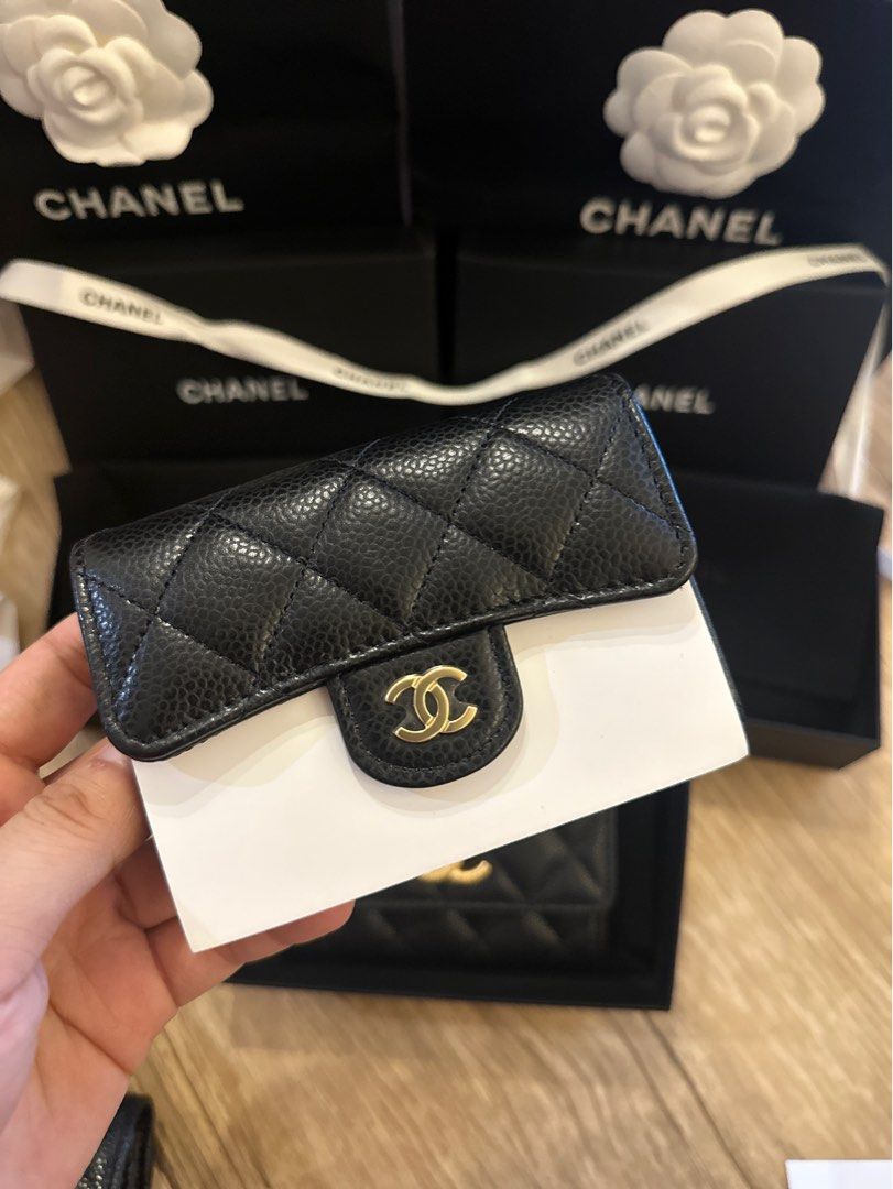 Chanel Classic Card Holder Quilted Lambskin Silver-tone Black in Lambskin  with Silver-Tone - DE
