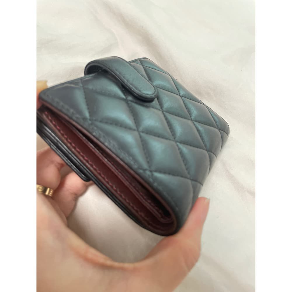 Chanel classic short flap compact wallet - lambskin black shw, Luxury, Bags  & Wallets on Carousell