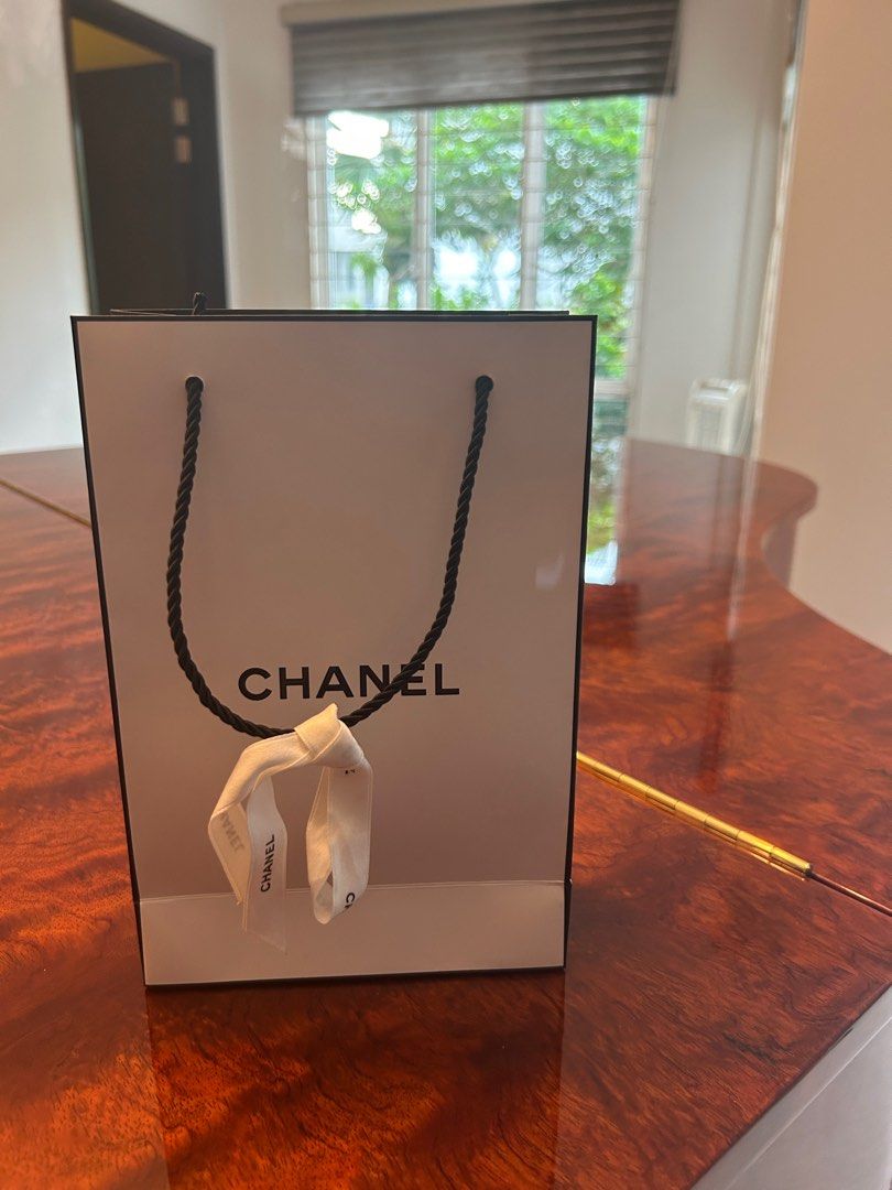 Chanel paper bag with ribbon, Luxury, Accessories on Carousell