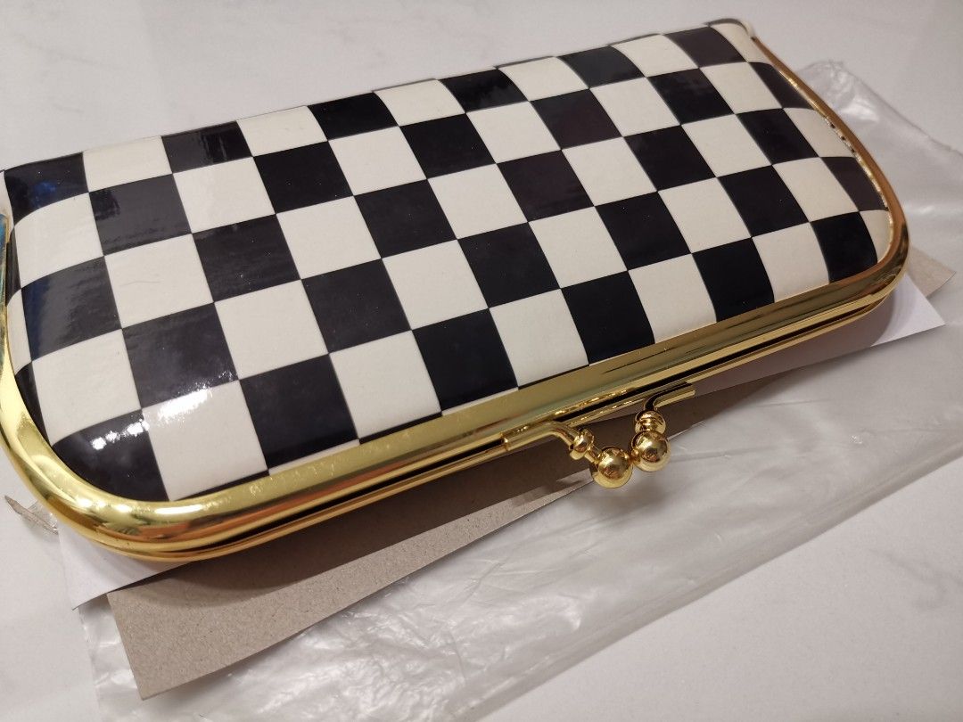 Checkered coin clearance purse