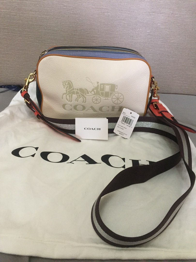 Coach Jes Crossbody Colorblock Chalk Peacock Multi