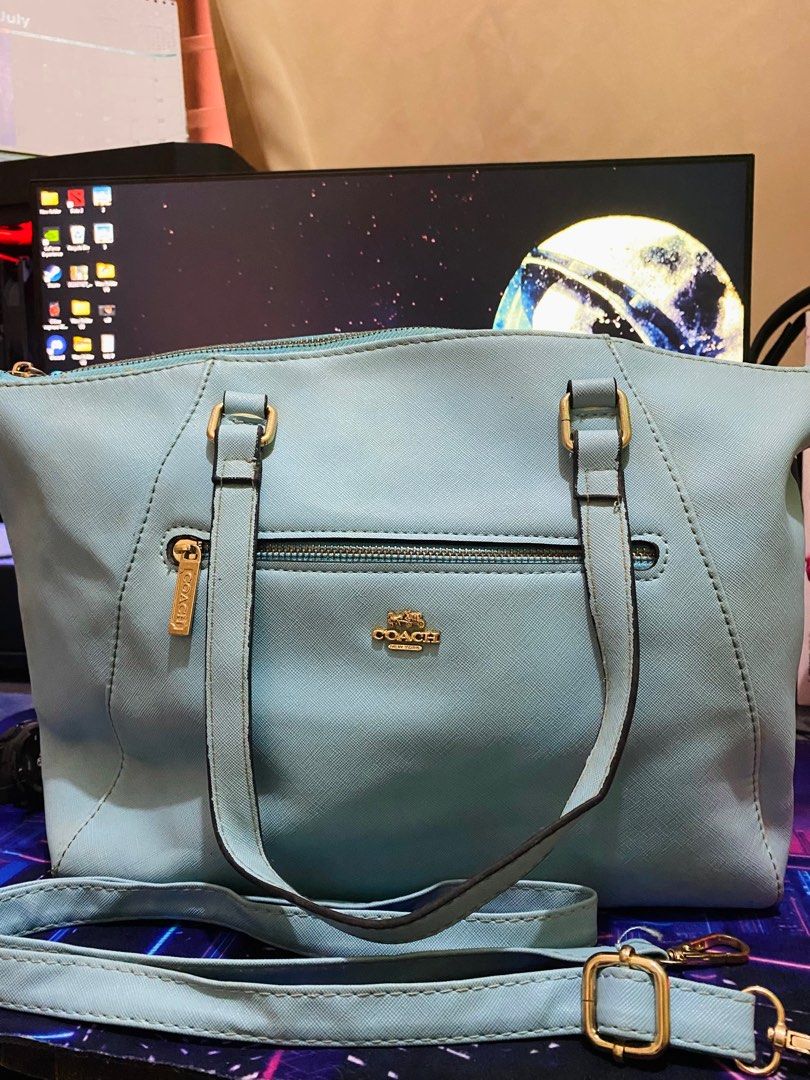 Blue crossbody coach purse hot sale