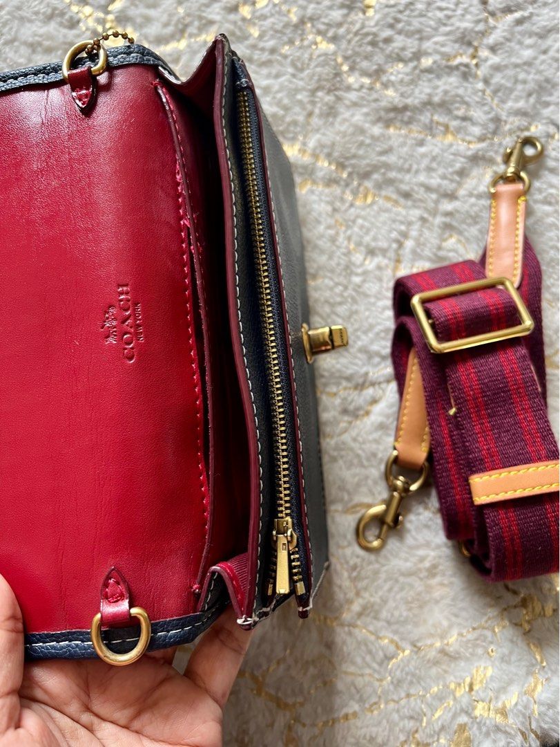 COACH Hayden Foldover Crossbody In Signature Chambray, Luxury, Bags