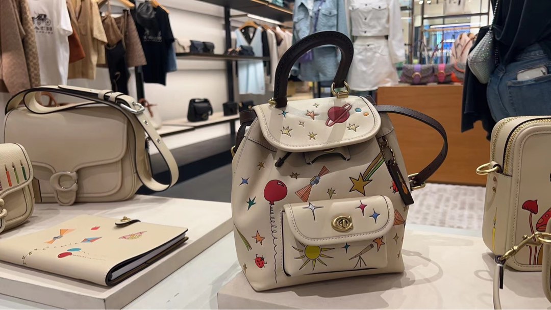 Coach observed by us leather badge backpack Women s Fashion Bags
