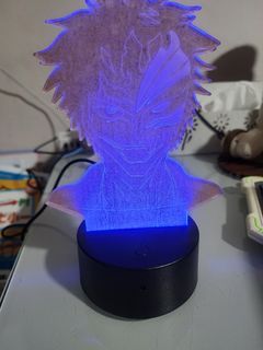 Creative 3D visualisation lamp, changing colour light