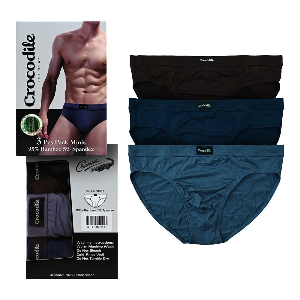 Crocodile- 5-Pcs Men's Mini Briefs/ Underwear (100% Cotton