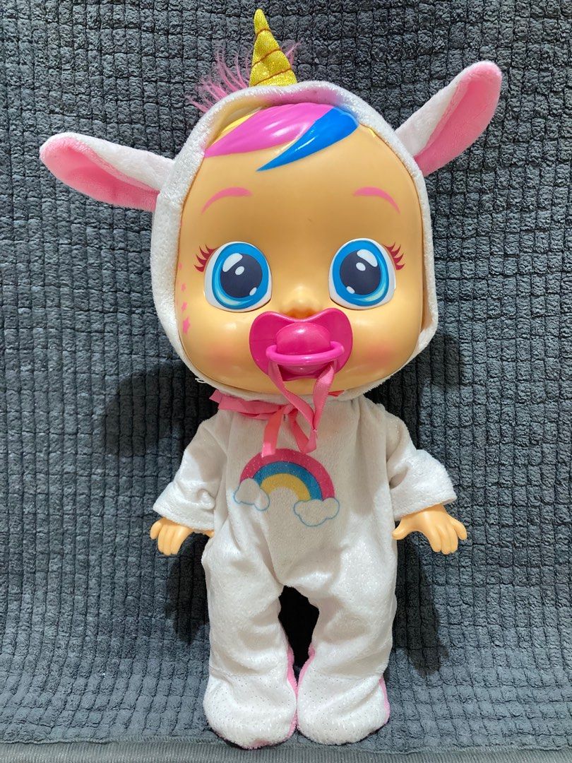 Cry Babies Dreamy the Unicorn 12” Baby Doll  Shimmery Removable Rainbow  Pajamas For Girls and Kids 18 Months and Up , Pink, Hobbies & Toys, Toys &  Games on Carousell