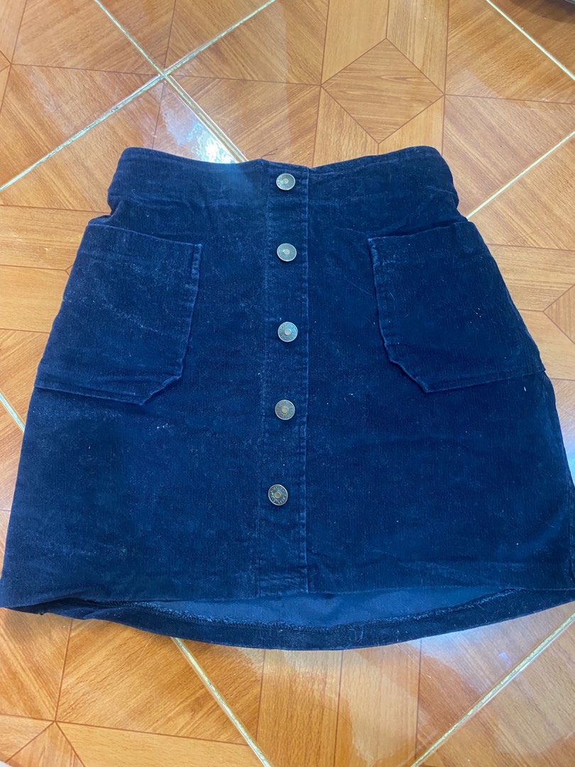 Tina Corduroy Midi Skirt Pale Blue
