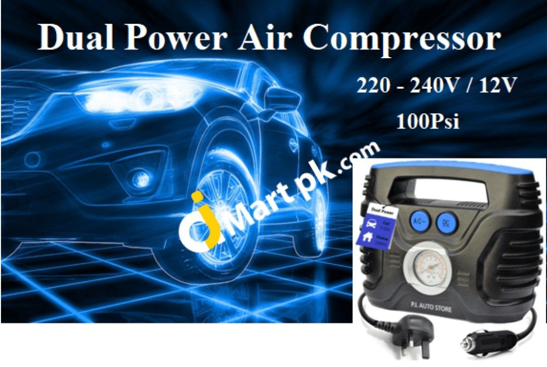 Mains powered outlet car tyre pump