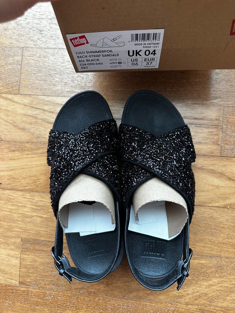 fitflop LULU GLITTER SPLASH BACK-STRAP SANDALS BLACK DK6-001 – COLETTE MALL