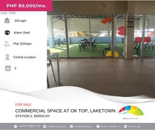 For Rent: Commercial Space for GYM at Boracay Station 2, P80k/mo.