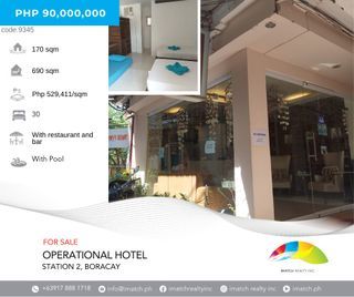 For Sale: Operational Hotel in Boracay Station 2, P90M