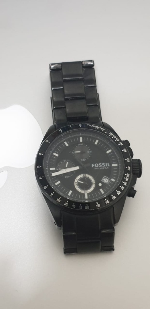FOSSIL CH2601 Decker Chronograph Black Stainless Steel Watch, Men's ...