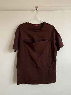 Francis brown t-shirt w zipper detail