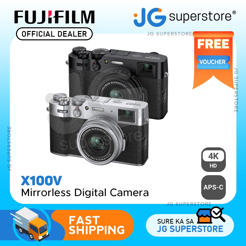 Fujifilm X100V APSC Mirrorless Digital Camera with Fujinon 23mm F/2 WideAngle Prime Lens