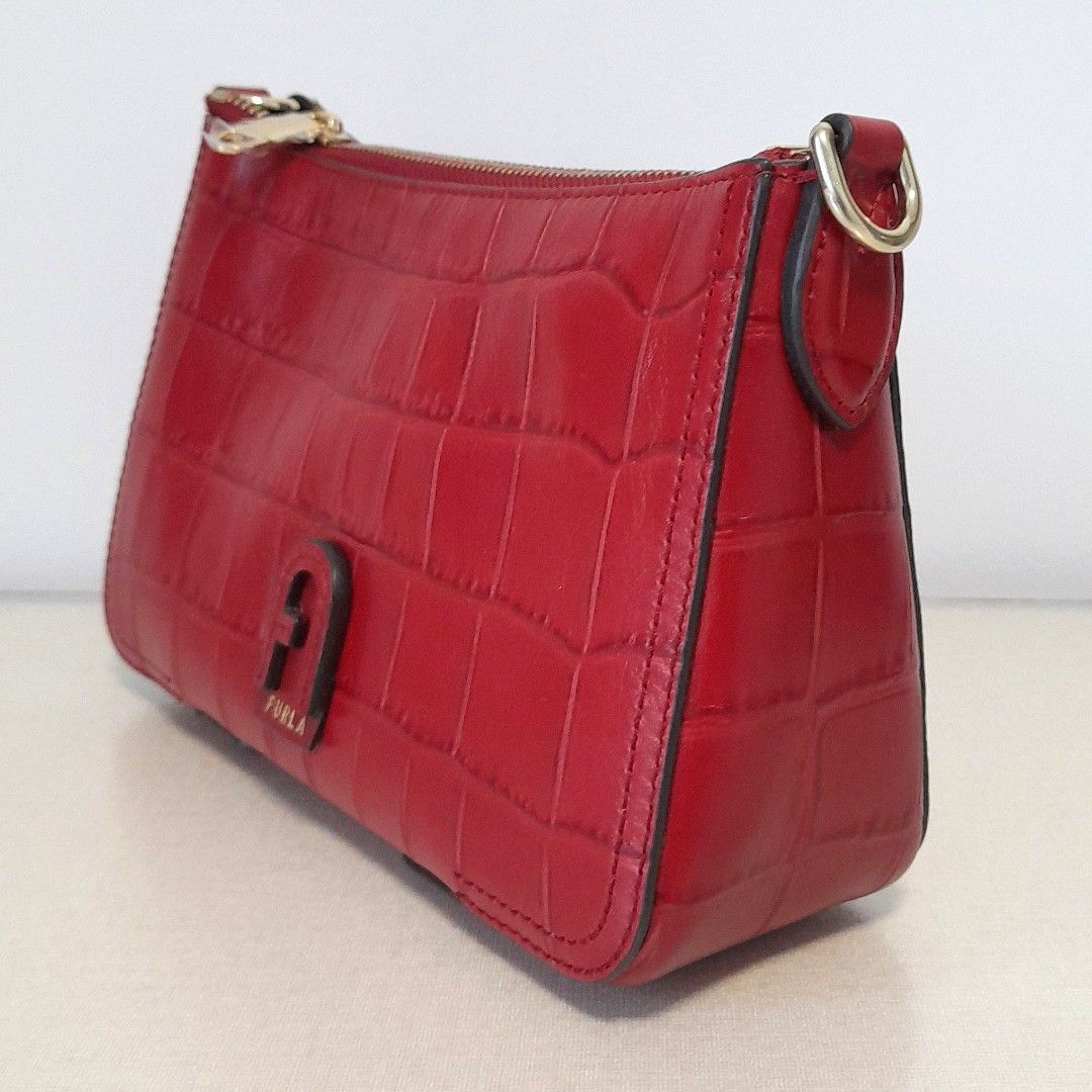 Furla red cheap leather handbag