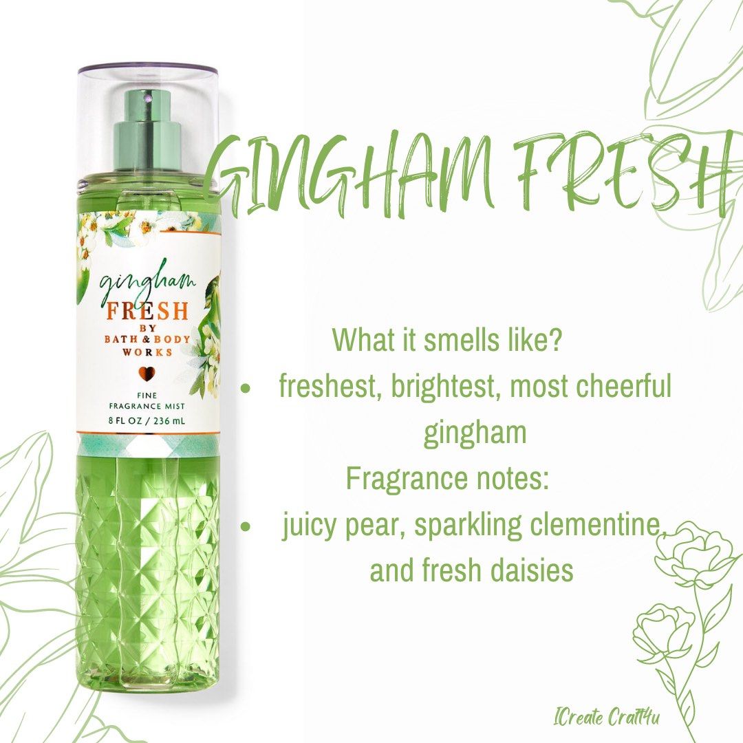 GINGHAM GORGEOUS VIBRANT FRESH BODYMIST ORIGINAL BBW decant 10ml