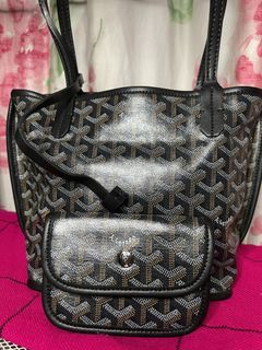 Goyard Anjou Black Mini Hand Bag Pouch Purse Reversible Woman Auth New  Unused
