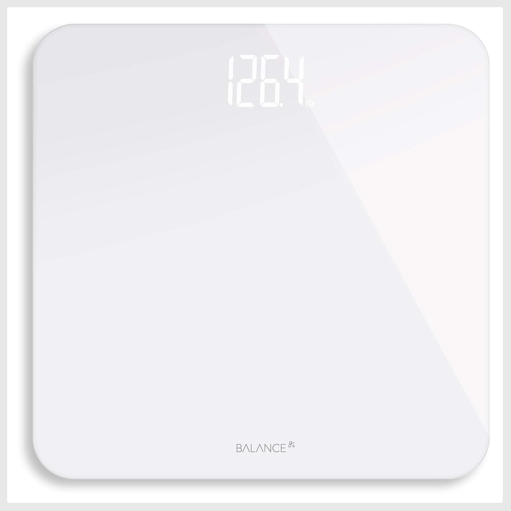 Greater Goods Digital Weight Bathroom Scale, Shine-Through Display,  Accurate Glass Scale, Non-Slip & Scratch Resistant, Body Weight (White)  Basic - White